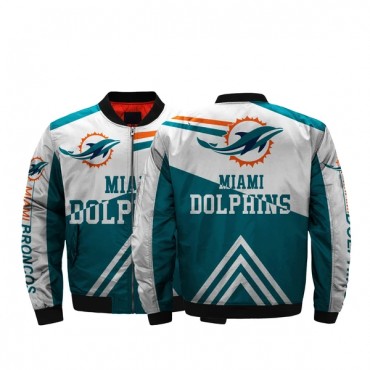 Miami Dolphins 3D Bomber Jacket New