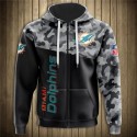 Miami Dolphins 3D Hoodie Camo and Black