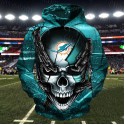 Miami Dolphins 3D Hoodie Chains Skull