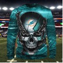 Miami Dolphins 3D Hoodie Chains Skull