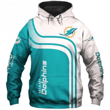 Miami Dolphins 3D Hoodie Green White