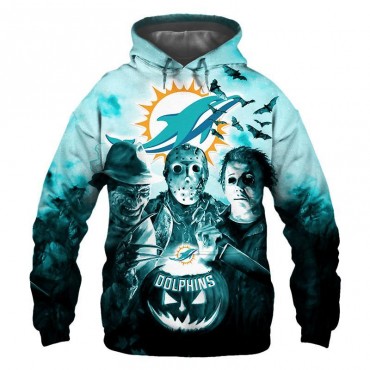 Miami Dolphins 3D Hoodie Horror Sweatshirt