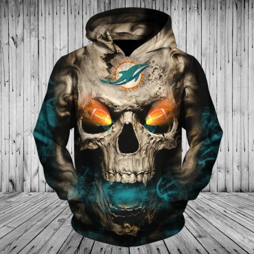 Miami Dolphins 3D Hoodie Hot Skull