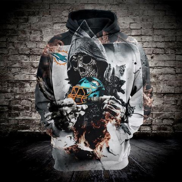 Miami Dolphins Hoodie Unique Skull