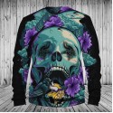 Minnesota Vikings 3D Hoodie Cool Flower Skull