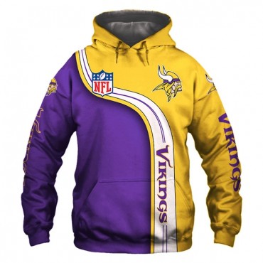 Minnesota Vikings 3D Hoodie Cool Zip