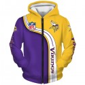 Minnesota Vikings 3D Hoodie Cool Zip