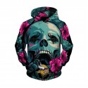 Minnesota Vikings 3D Hoodie Flowers Skull