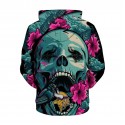 Minnesota Vikings 3D Hoodie Flowers Skull