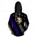 Minnesota Vikings 3D Hoodie Grey Flag