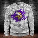 Minnesota Vikings 3D Hoodie Ice