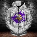 Minnesota Vikings 3D Hoodie Ice