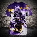 Minnesota Vikings 3D Hoodie Purple Hot Skull