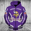 Minnesota Vikings 3D Hoodie Purple