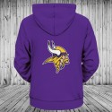 Minnesota Vikings 3D Hoodie Purple