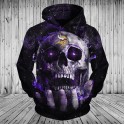 Minnesota Vikings 3D Hoodie Space Skull