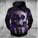 Minnesota Vikings 3D Hoodie Space Skull