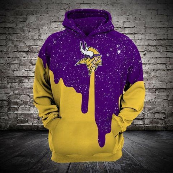 Minnesota Vikings 3D Hoodie Stars