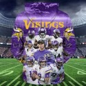 Minnesota Vikings 3D Hoodie Team VIP