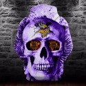 Minnesota Vikings 3D Hoodie Unique Skull