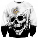 Minnesota Vikings 3D Hoodie White Skull