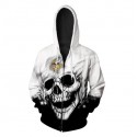 Minnesota Vikings 3D Hoodie White Skull