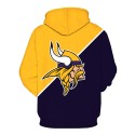 Minnesota Vikings 3D Hoodie Yellow and Blue