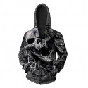 New England Patriots 3D Hoodie Black Skull