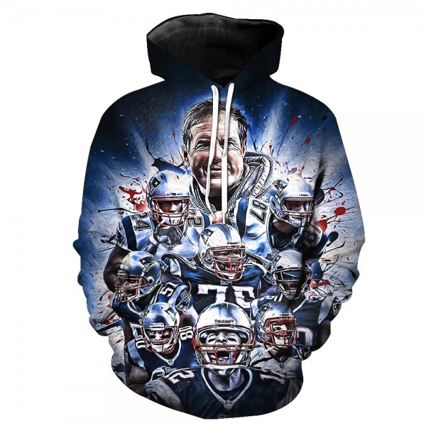 New England Patriots 3D Hoodie Blood