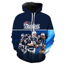 New England Patriots 3D Hoodie Blue