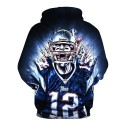 New England Patriots 3D Hoodie Blue Shout