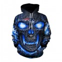 New England Patriots 3D Hoodie Blue Skull