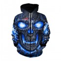 New England Patriots 3D Hoodie Blue Skull