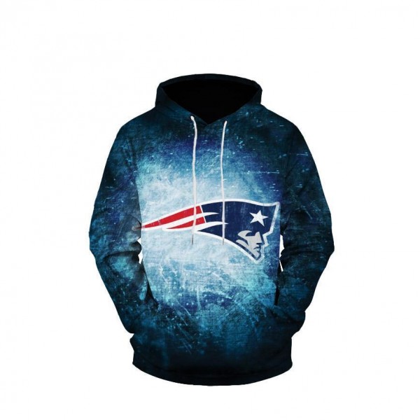 New England Patriots 3D Hoodie Blue Spotlight