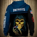 New England Patriots 3D Hoodie Blue and Black