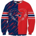 New England Patriots 3D Hoodie Blue and Red