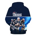 New England Patriots 3D Hoodie Blue