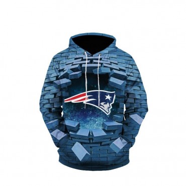 New England Patriots 3D Hoodie Brick