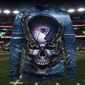 New England Patriots 3D Hoodie Chains Skull