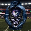 New England Patriots 3D Hoodie Chains Skull