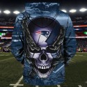 New England Patriots 3D Hoodie Chains Skull