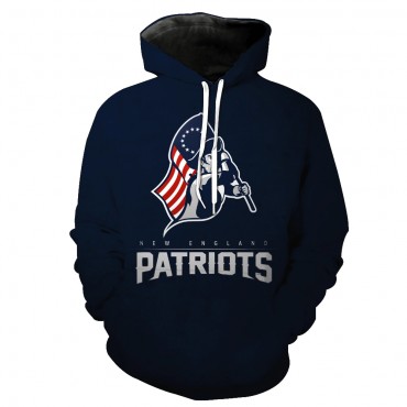 New England Patriots 3D Hoodie Classic Blue