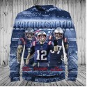 New England Patriots 3D Hoodie Cool Blue