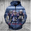 New England Patriots 3D Hoodie Cool Blue