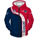 New England Patriots 3D Hoodie Cool Zip