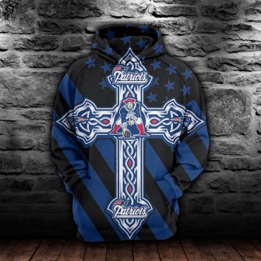 New England Patriots 3D Hoodie Cross