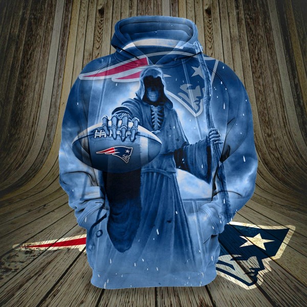 New England Patriots 3D Hoodie Death Skull