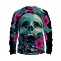 New England Patriots 3D Hoodie Flowers Skull