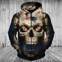 New England Patriots 3D Hoodie Hot Skull