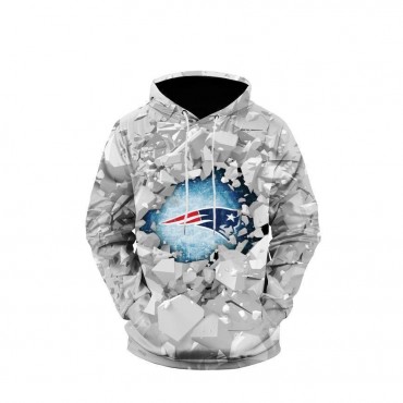 New England Patriots 3D Hoodie Ice